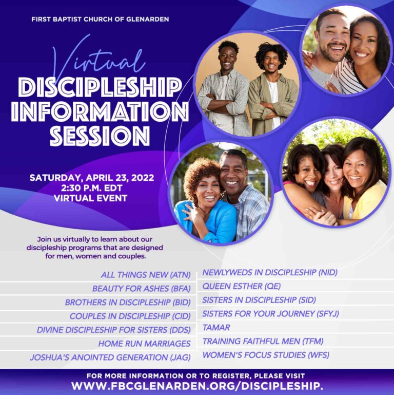 First Baptist Church Of Glenarden   Joint Discipleship Info Session April 22 Edit 1 768x769 